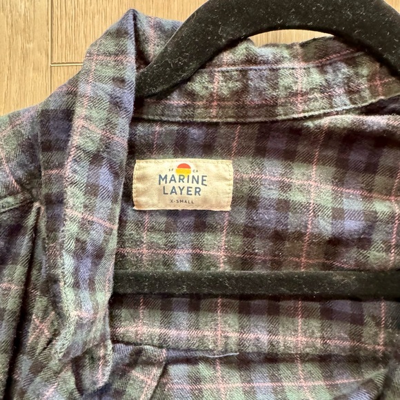 Marine Layer Women’s Cotton Plaid Button-Up Shirt - Picture 2 of 2